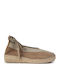 Leather Women's Espadrilles In Beige Colour