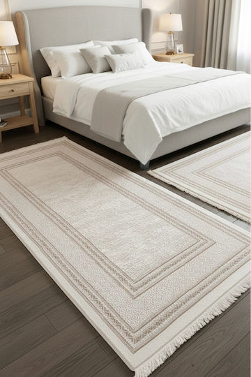 SteweHome Σετ Χαλιά Κρεβατοκάμαρας Μπεζ STE-028429-V63867-218330 3τμχ