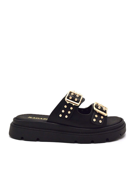 Ragazza Sandale Casual Damă Din Piele Negre