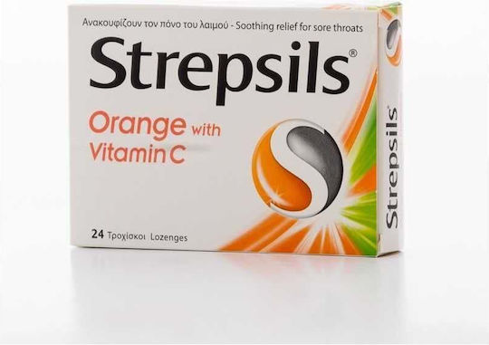 Strepsils Vitamin C Lozenges Orange 24 Pieces
