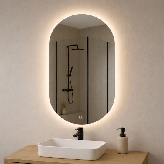 Savvopoulos Capsule Oglindă de Baie cu Lumini LED cu Atingere 60x90cm