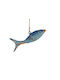 Synchronia Hanging Handmade Blue Wall Decor Made of Metal 16x2x5cm