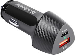 Defender Handy-Autoladegerät mit 1xUSB-A und 1xType-C Anschlüssen