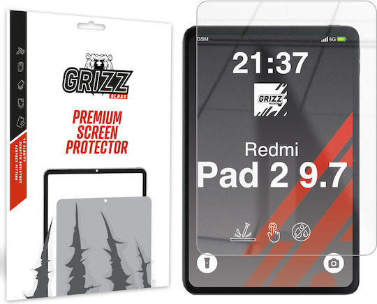 Grizzglass Hybridglass Hybrid Glass Screen Protector Compatible Xiaomi Redmi Pad 2 9.7 Inch Transparent