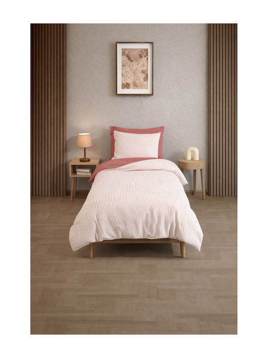 SteweHome Duvet Cover Set 160x220cm Single With Pillowcase Red