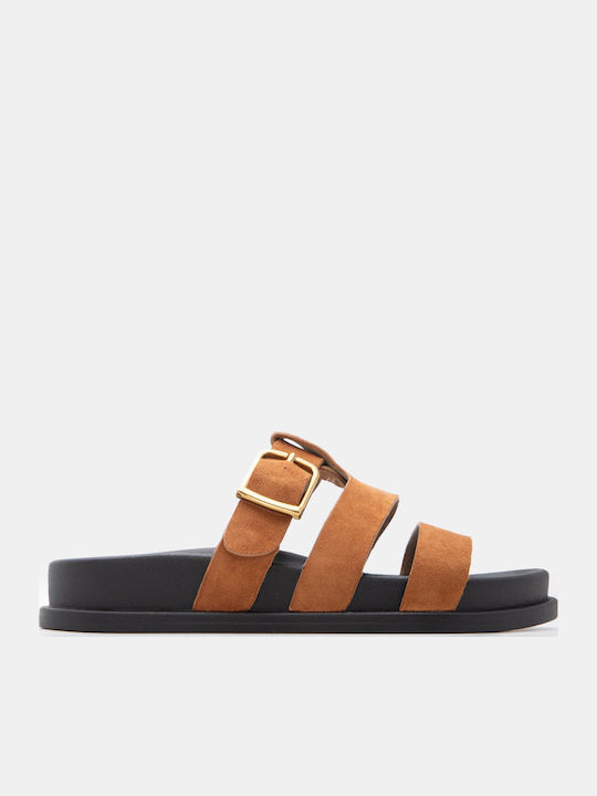 Luigi Damen Flatforms Braune Sandalen