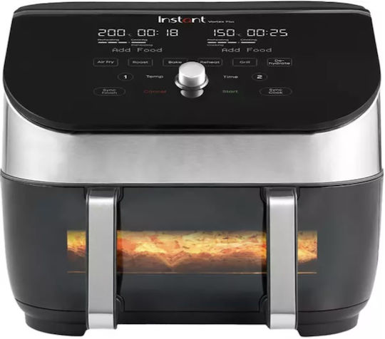 Instant Pot Instant Vortex Plus Clearcook Versazone Air Fryer με Wi-Fi & Διπλό Αποσπώμενο Κάδο 8.5lt Γκρι