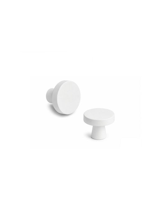 CMD Πόμολο Επίπλου από Μέταλλο White Matt Φ32mm 5310W
