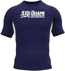Okami Men's Short Sleeve Martial Arts Shirt ORS142 for Jiu-Jitsu MMA Kickboxing Blue