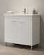 Savvopoulos Argo 80 Badezimmer Waschtisch-Einheit M80xB45xH82cm Glänzendes Weiß