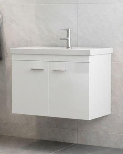 Savvopoulos Emily 70 Păgkos cu Lavoar M70xA45xÎ55cm Alb Lucios