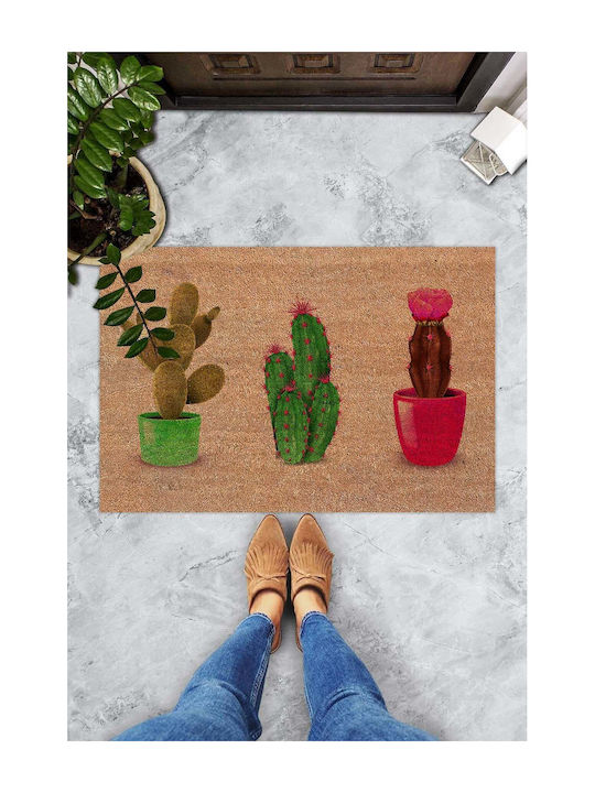 SteweHome Rectangular Kitchen Mat with Non-Slip Backing Orange 45x70cm