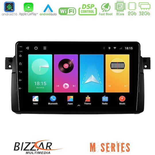 Bizzar Car Audio System for BMW E46 1998-2005 Bluetooth USB WiFi GPS Apple CarPlay Android Auto with 9" Touch Screen