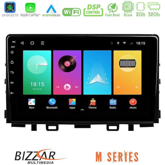 Bizzar Автомобилна Аудио Система за Kia Stonic / Rio 2018-2023 (Bluetooth/USB/Вграден Wi-Fi/GPS/Apple CarPlay/Android Auto) с Touch Screen 9"