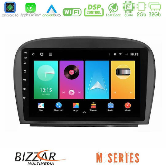 Bizzar Автомобилна Аудио Система за Mercedes-Benz SL 2005-2011 (Bluetooth/USB/Вграден Wi-Fi/GPS/Apple CarPlay/Android Auto) с Touch Screen 9"