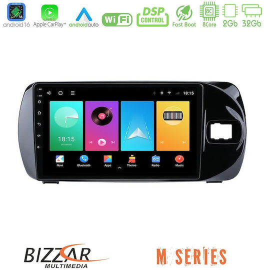Bizzar Автомобилна Аудио Система За Toyota Yaris / Vitz 2015-2020 (Bluetooth/USB/Вграден Wi-Fi/GPS/Apple CarPlay/Android Auto) С Touch Screen 9"
