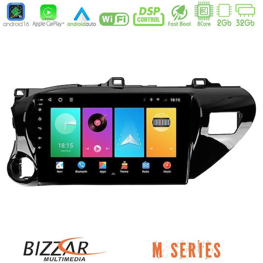 Bizzar Автомобилна Аудио Система За Toyota Hilux 2017-2021 (Bluetooth/USB/Вграден Wi-Fi/GPS/Apple CarPlay/Android Auto) С Touch Screen 10"