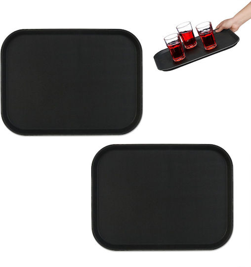 Relaxdays Tavă de Servire Din Plastic 41x30cm 2 Bucăți