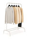 Relaxdays Floor Coat Rack Metal White 150x110cm