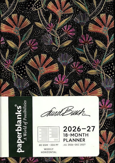 Weekly Academic Diary Small A6 18 Months 2026-2027 Paperblanks Wild Flowers Playful Creations