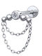 Silver And More Earring Bar Titanium 6 x 1.2mm Silver