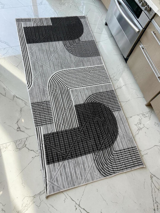 Linea Home 4063 Non-Slip Rug Runner Gray 70x150cm