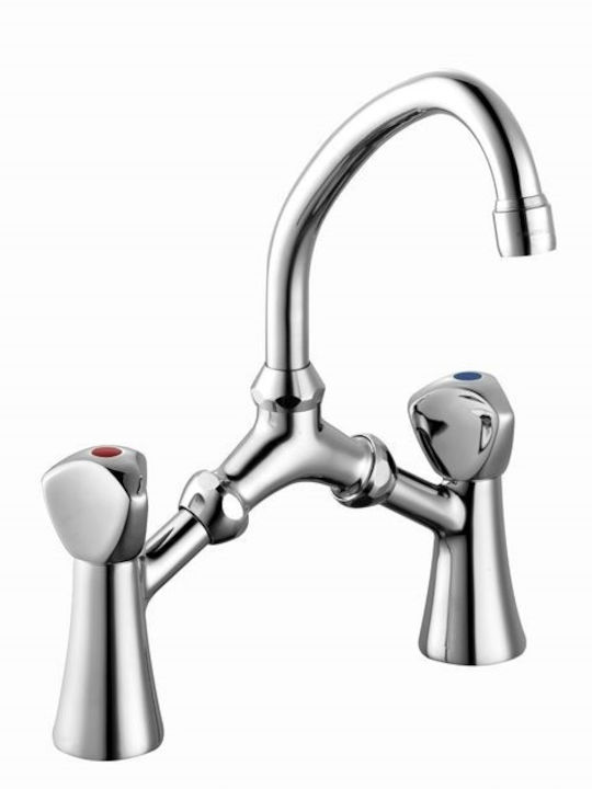 Heinrich Schulte Classic Line Z020903-10010 Mischung Waschbeckenarmatur Groß Silber