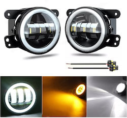 Set 2 Pieces 4 Inch 9.8 Cm Led Headlight Lamp Halogen 12v-24v Drl Daytime Running Lights Turn Signal White-yellow Jeep Dodge C Set 2 Pieces 4 Inch 9.8 Cm Led Headlight Lamp Halogen 12v-24v Drl Daytime Running Lights Turn Signal White-yellow Jeep Dodge C