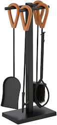 Relaxdays Fireplace Tool Set With Black Stand Holder