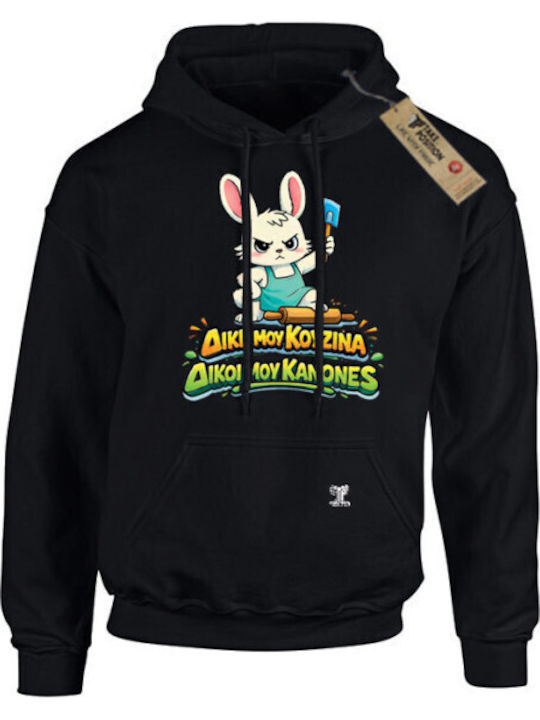 Takeposition Printed Blouses Hoodie with Print Black
