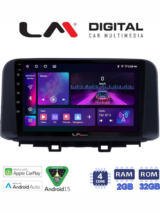 LM Digital Car Audio System for Hyundai Kona 2017 Bluetooth USB Wi-Fi GPS Apple CarPlay Android Auto