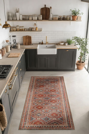 SteweHome Rectangular Kitchen Mat Geometric 95x250cm