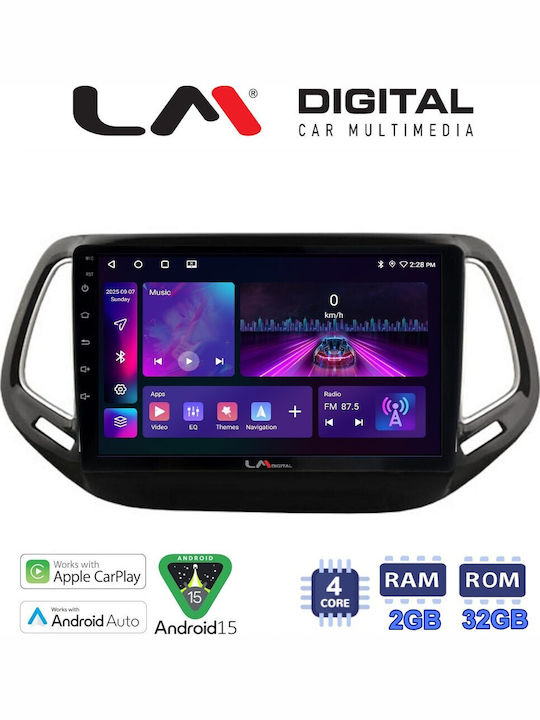 LM Digital Ηχοσύστημα Αυτοκινήτου για Jeep Compass 2017 (Bluetooth/USB/WiFi/GPS/Apple-Carplay/Android-Auto)
