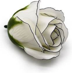 Soap Flower Ivory Rose Black Rim Medium Soap Flower Ivory Rose Black Rim Medium
