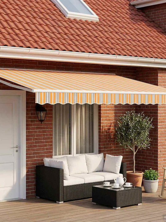 vidaXL Pavillon Terrasse mit LEDs Orange 5x3.5m