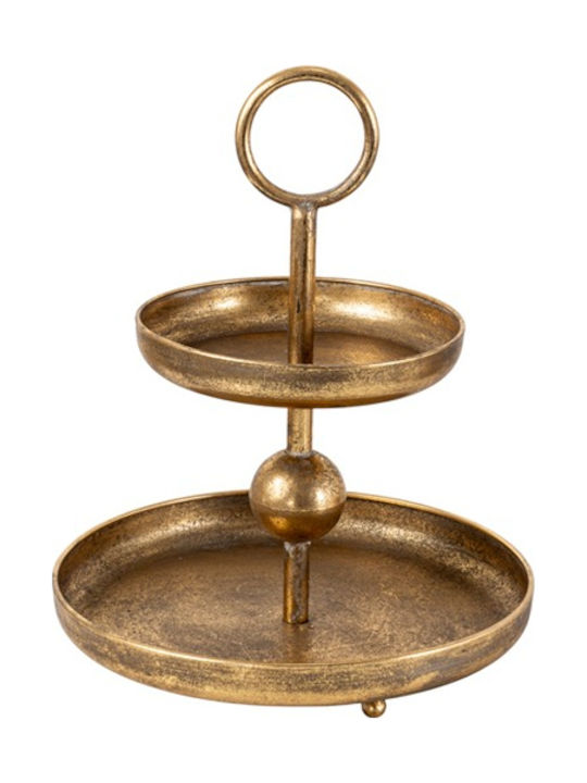 Zen Collection Metallic Dessert Tower Stand with Base Gold Ø30cm W30xL38cm