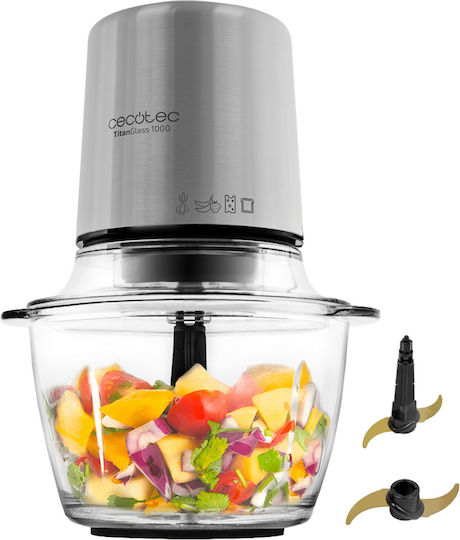Cecotec Titanglass 1000 Mini Chopper Multi 500W mit Behälter 1lt Inox