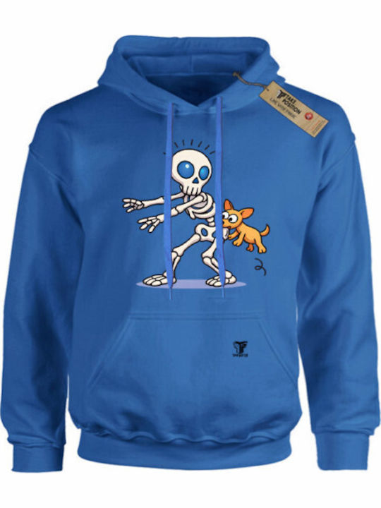Fleece Kinder-Sweatshirt mit Kapuze Blau Royal