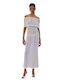 Summer Midi Dress Knitted White