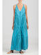 Sommer Maxi Damenkleid Blau