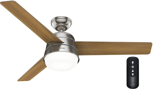 Hunter Finley Ceiling Fan 132cm With Light Brushed Nickel