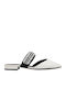 Flat Leather Mules In White Colour Lavretta-Italnp-110