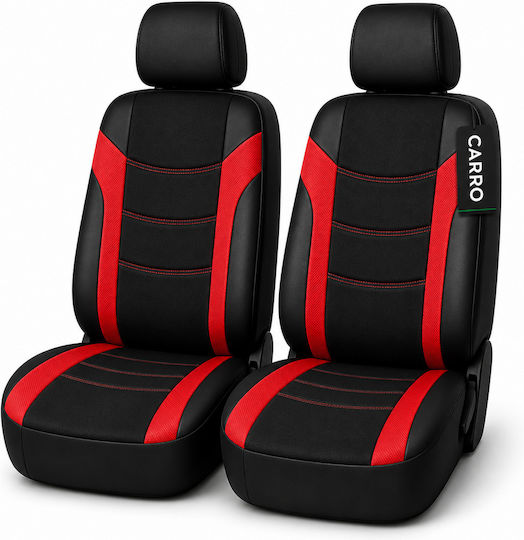 Carro 395385 Autositzbezüge Daihatsu Cuore Sirion Terios Trevis Yrv Baumwollmaterial Lederimitat Deckelsatz Vorne 4 Stück Schwarz Rot
