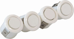 Tomahawk Car Parking System Rear with Screen / Buzzer and 4 Sensors in White Color