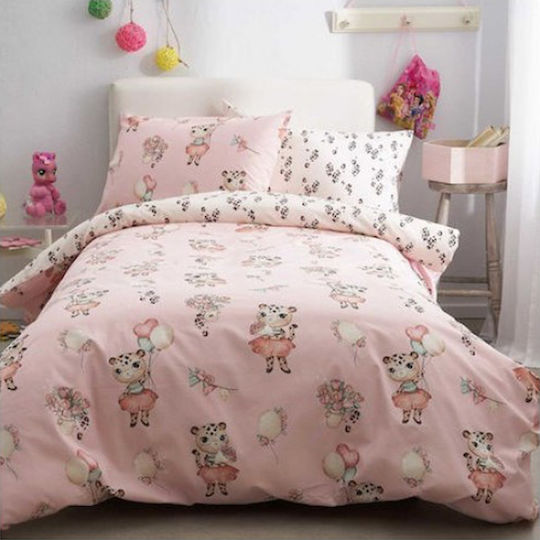 Vesta Home Kinderbettlaken Set Mit Gummizug Baumwoll Leopard 170x260cm 3 Stück