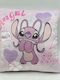 Dimcol Παιδικό Διακοσμητικό Μαξιλάρι Stitch & Angel Ροζ 38x38εκ.