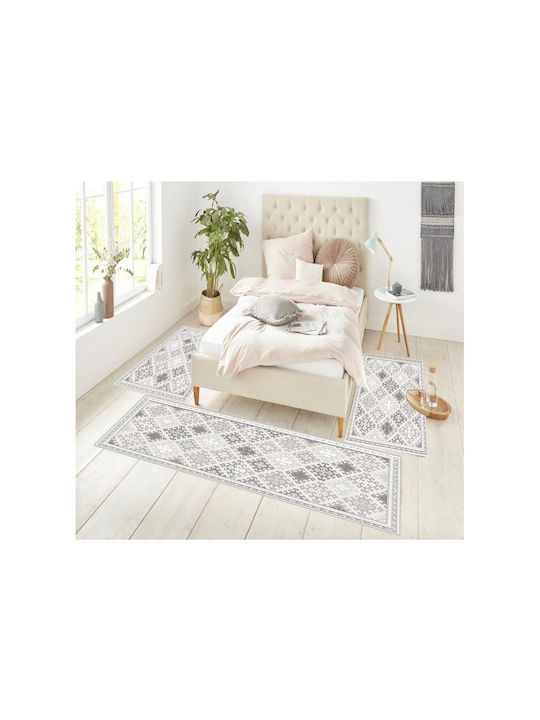 SteweHome Modern Bedroom Rug Sets Gray STE-028349-V63417-213567 3 Pieces