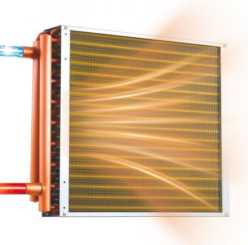 Heat Exchanger Vevor Water to Air Coil Heat Exchanger HVAC Fins 457 x 457 mm Copper Tubes & Aluminum Fins Output 120k BTU Outdoor Wood Furnaces Hydronic Heating Cooling Systems