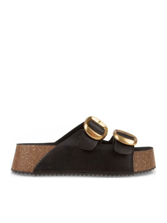 Damen Flache Sandalen Schwarz
