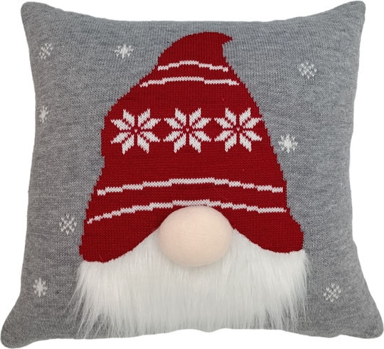 Christmas Decorative Pillow Case 45x45 2058cc Grey Dwarf With Hat